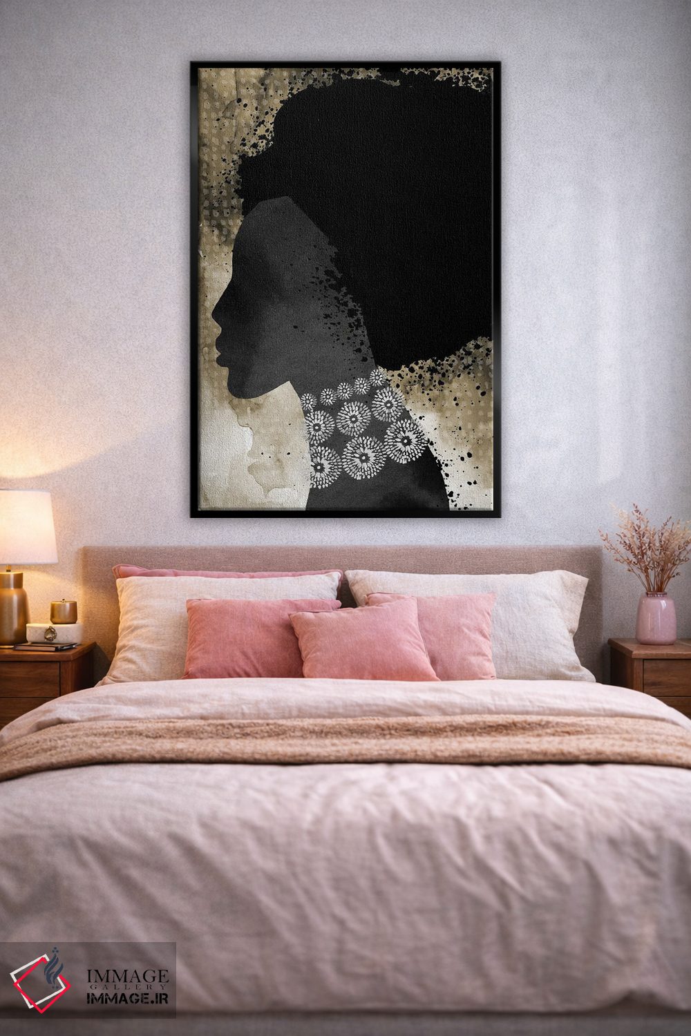 تابلو دکوراتیو "زن آفریقایی با موهای افرو" اثر مرسدس لوپز چارو - D2B