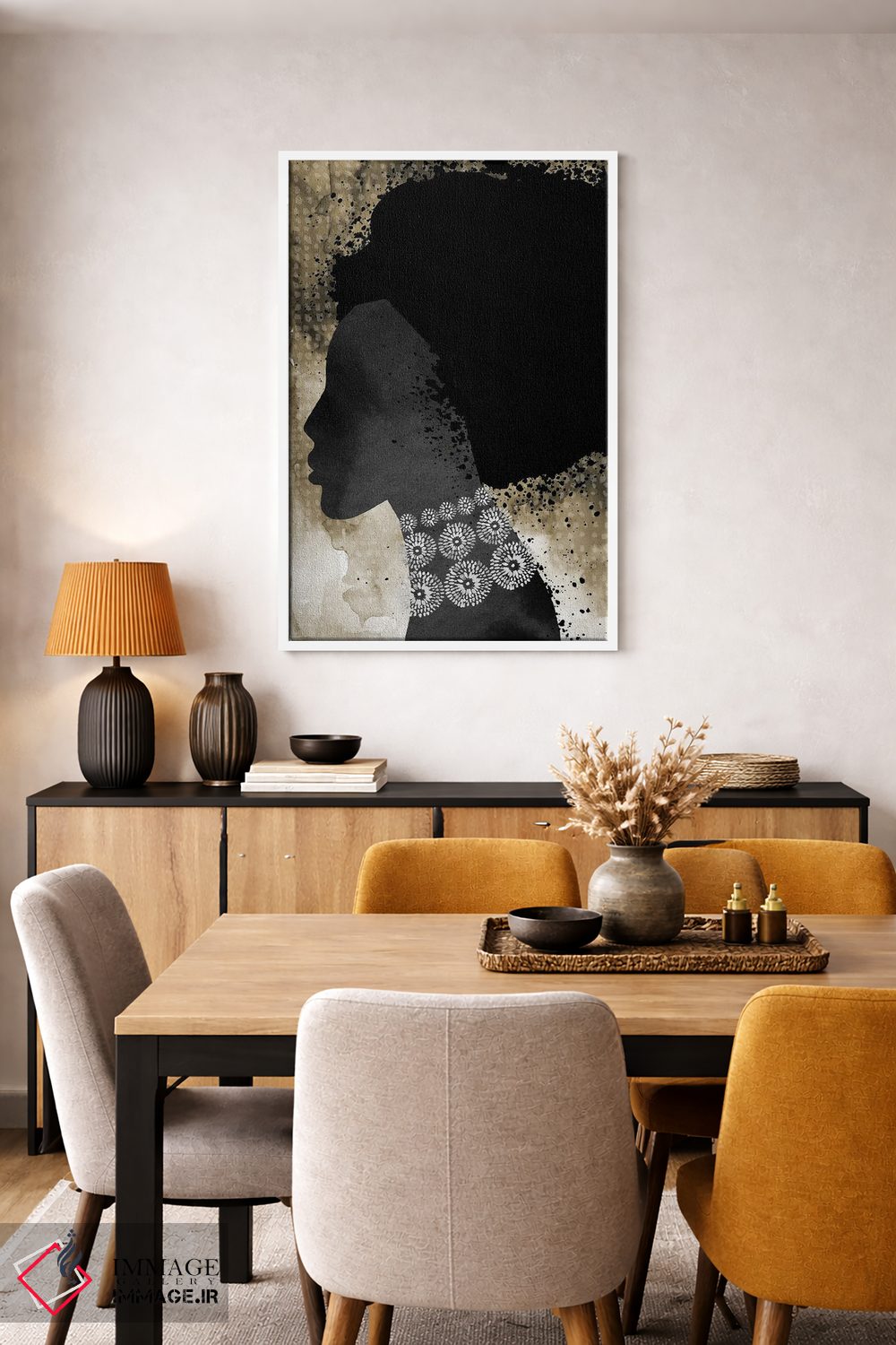 تابلو دکوراتیو "زن آفریقایی با موهای افرو" اثر مرسدس لوپز چارو - D4W