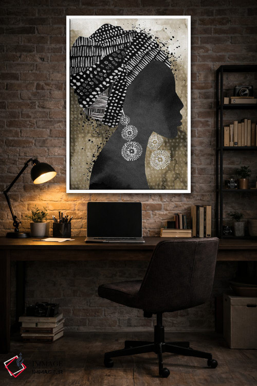 تابلو دکوراتیو "زن آفریقایی با روسری" اثر مرسدس لوپز چارو - D2W