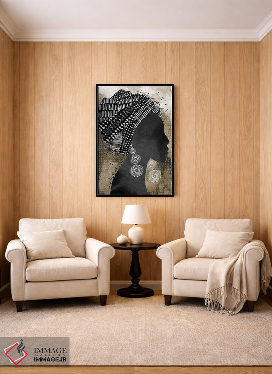 تابلو دکوراتیو "زن آفریقایی با روسری" اثر مرسدس لوپز چارو - D4B