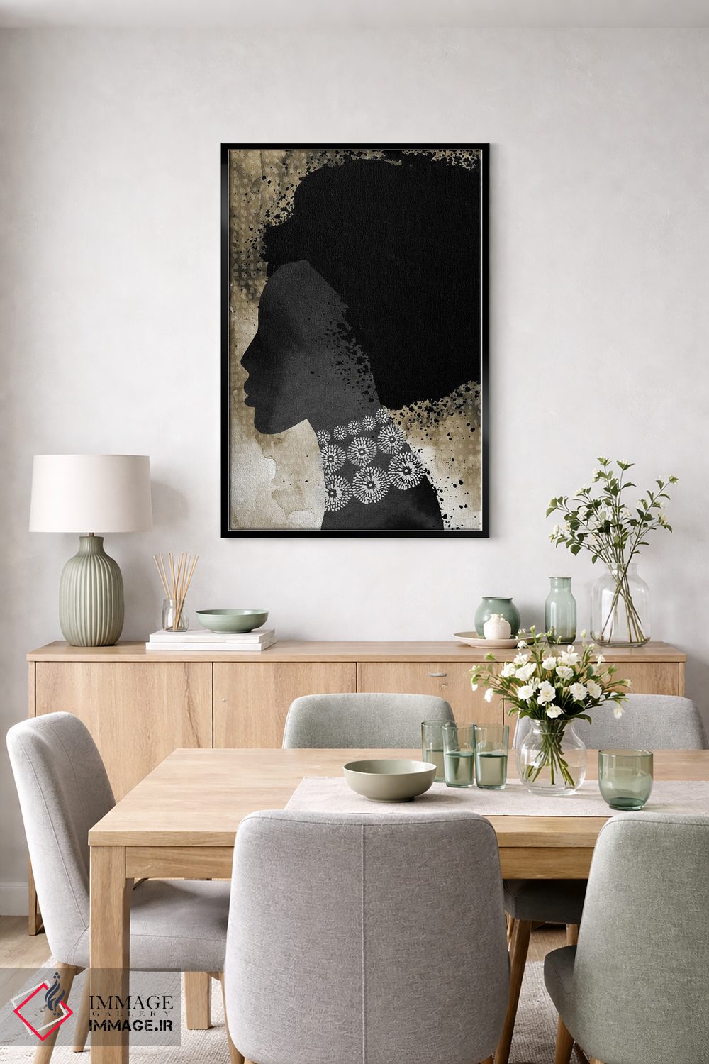 تابلو دکوراتیو "زن آفریقایی با موهای افرو" اثر مرسدس لوپز چارو - D6B