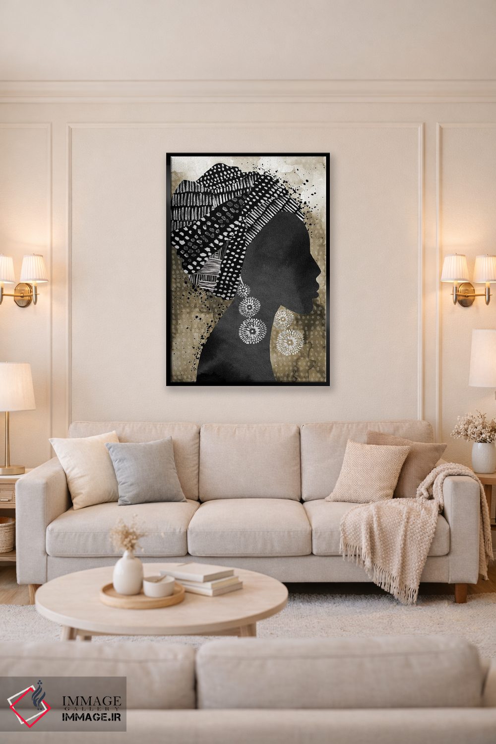 تابلو دکوراتیو "زن آفریقایی با روسری" اثر مرسدس لوپز چارو - D3B