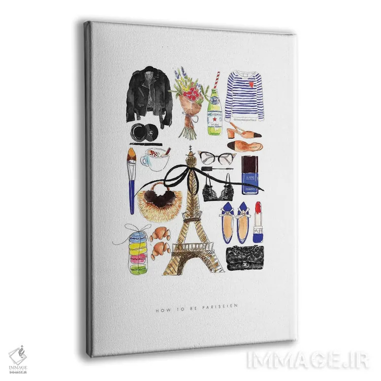 تابلو دکوراتیو "چگونه یک پاریسی باشیم" اثر مرسدس لوپز چارو - نمای پرسپکتیو محصول