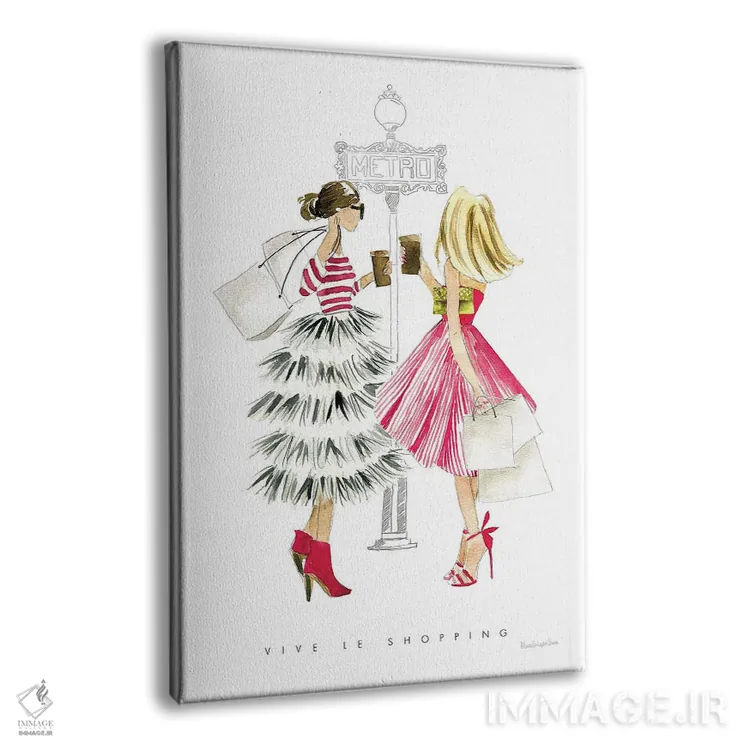تابلو دکوراتیو "دوست های دختر پاریس II" اثر مرسدس لوپز چارو - نمای پرسپکتیو محصول