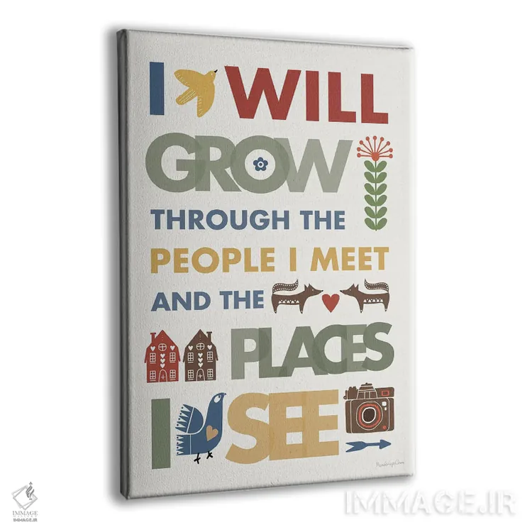 تابلو مینیمال "من رشد خواهم کرد" اثر مرسدس لوپز چارو - نمای پرسپکتیو محصول