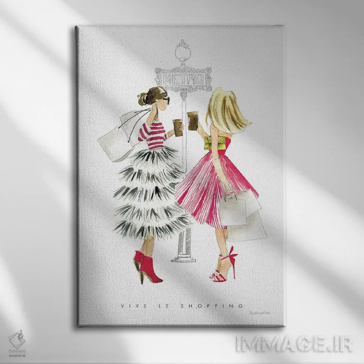 تابلو دکوراتیو "دوست های دختر پاریس II" اثر مرسدس لوپز چارو - نمای روبهرو روی دیوار