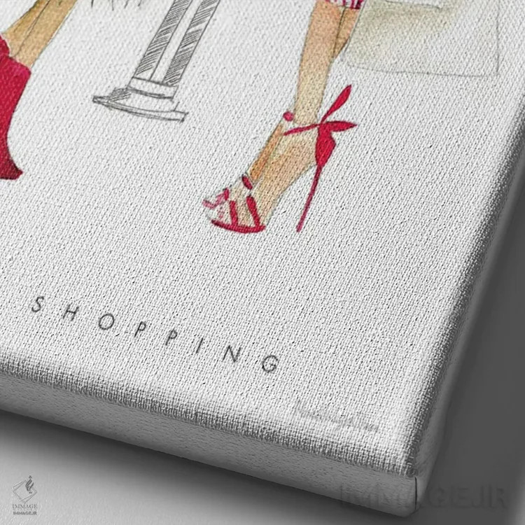 تابلو دکوراتیو "دوست های دختر پاریس II" اثر مرسدس لوپز چارو - نمای نزدیک بافت بوم