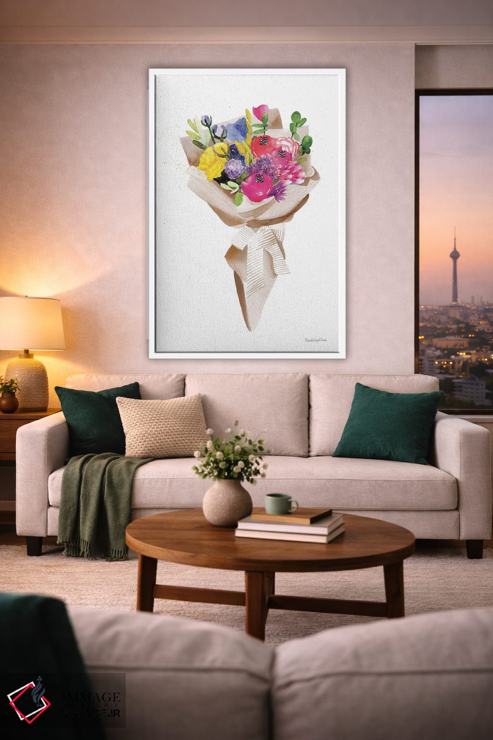 تابلو مینیمال "گل های خوشحال" اثر مرسدس لوپز چارو - D1W