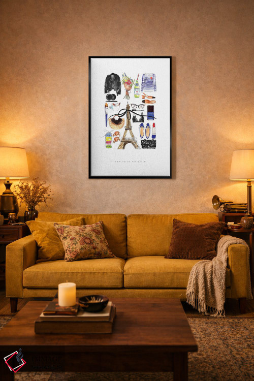 تابلو دکوراتیو "چگونه یک پاریسی باشیم" اثر مرسدس لوپز چارو - D4B