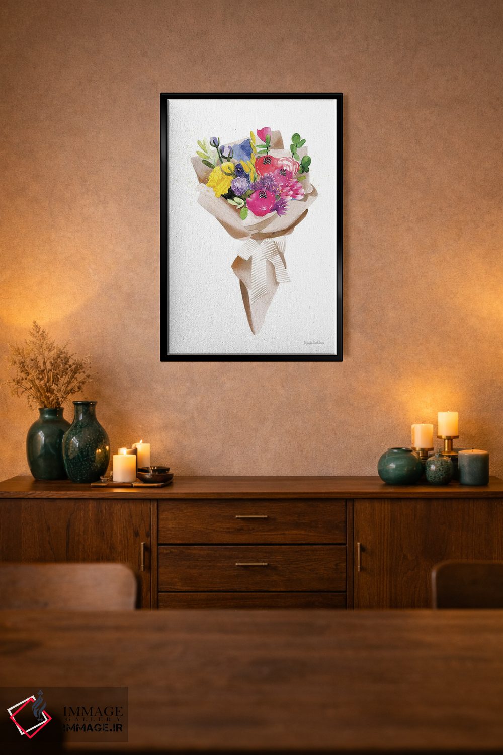 تابلو مینیمال "گل های خوشحال" اثر مرسدس لوپز چارو - D2B