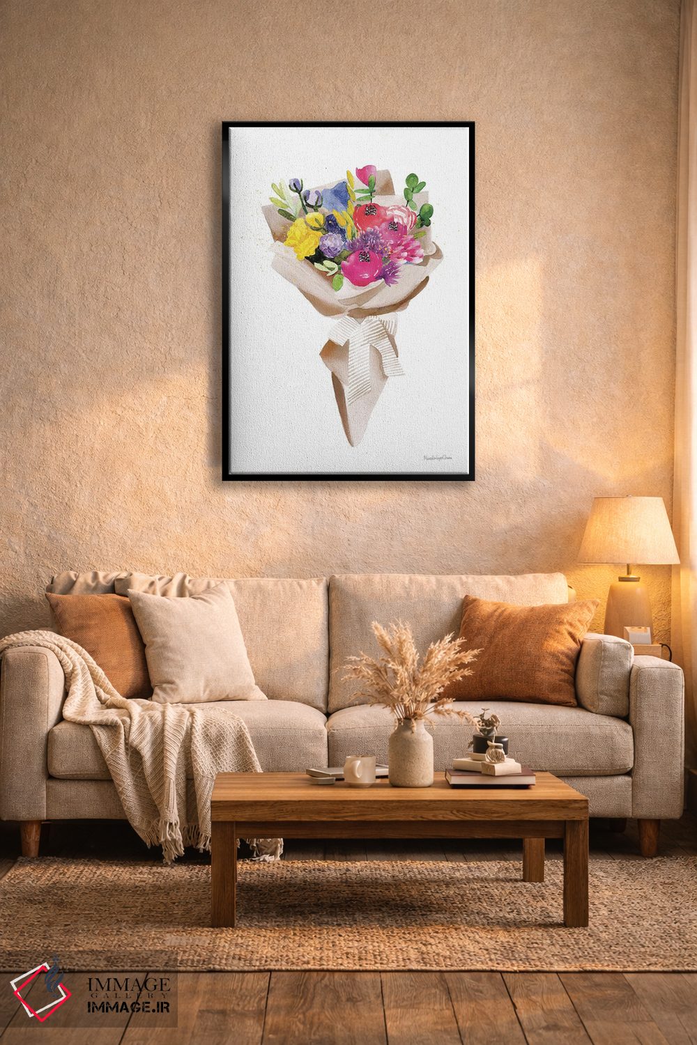 تابلو مینیمال "گل های خوشحال" اثر مرسدس لوپز چارو - D5B