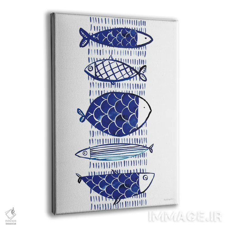 تابلو مینیمال "ماهی آبی I" اثر مرسدس لوپز چارو - نمای پرسپکتیو محصول