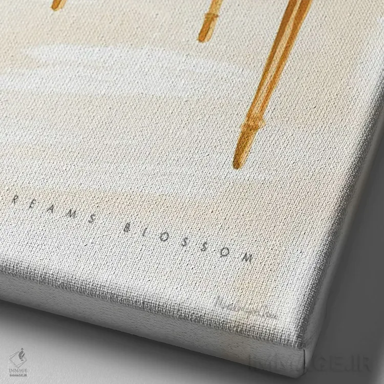 تابلو دکوراتیو "نشسته زیبا II" اثر مرسدس لوپز چارو - نمای نزدیک بافت بوم