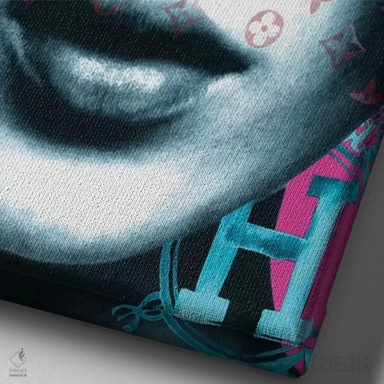 تابلو دکوراتیو "کیت شورشی روی صحنه" اثر مرسدس لوپز چارو - نمای نزدیک بافت بوم