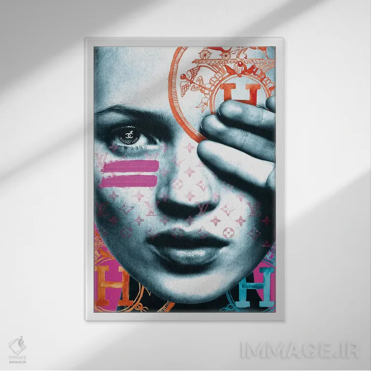 تابلو دکوراتیو "کیت شورشی روی صحنه" اثر مرسدس لوپز چارو - نمای قابدار سفید