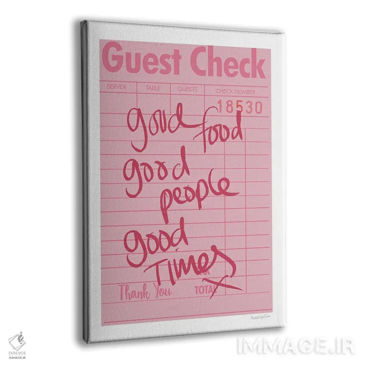 تابلو دکوراتیو "چک مهمان I" اثر مرسدس لوپز چارو - نمای پرسپکتیو محصول