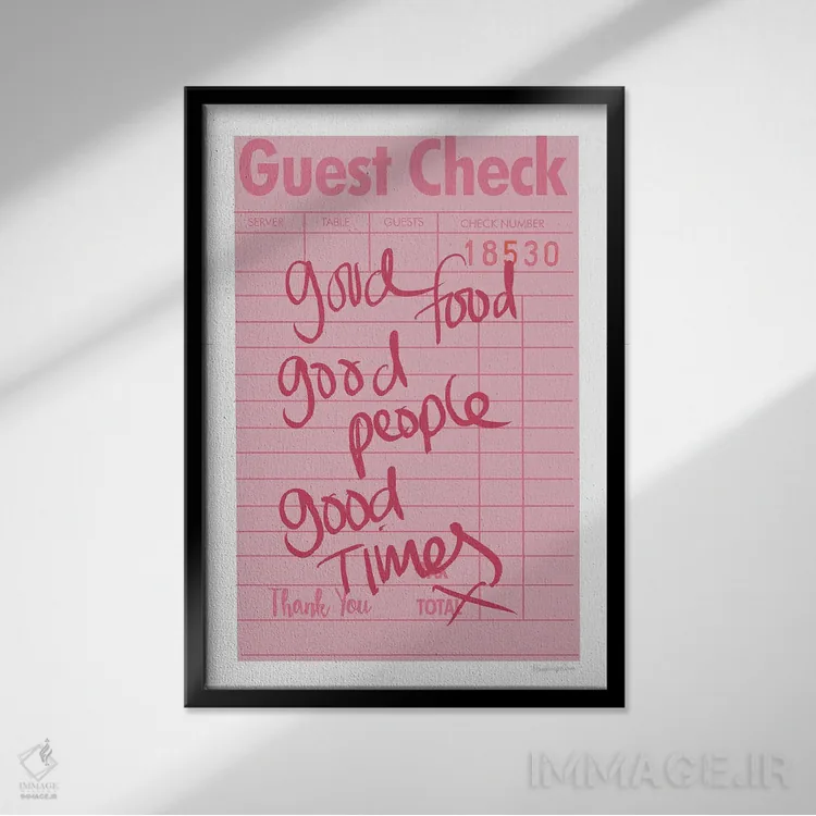 تابلو دکوراتیو "چک مهمان I" اثر مرسدس لوپز چارو - نمای قابدار مشکی