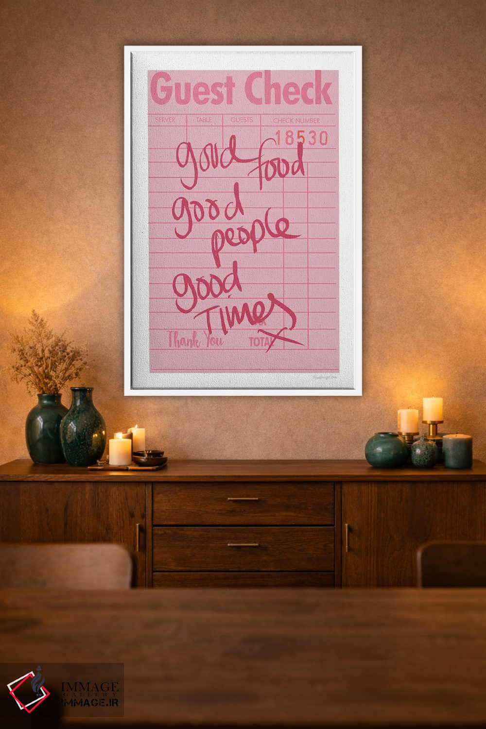 تابلو دکوراتیو "چک مهمان I" اثر مرسدس لوپز چارو - D1W