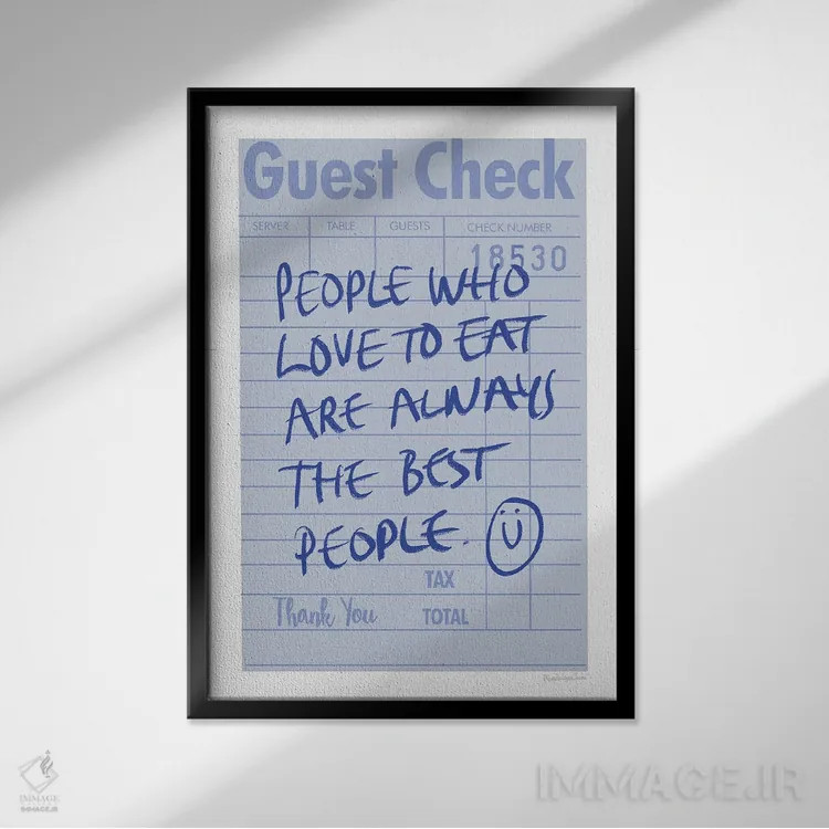 تابلو دکوراتیو "چک مهمان II" اثر مرسدس لوپز چارو - نمای قابدار مشکی