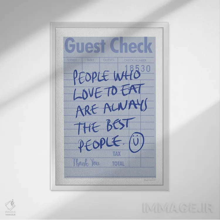 تابلو دکوراتیو "چک مهمان II" اثر مرسدس لوپز چارو - نمای قابدار سفید