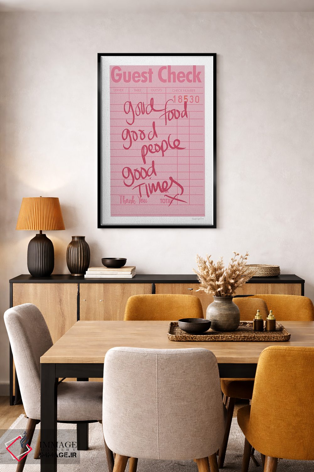 تابلو دکوراتیو "چک مهمان I" اثر مرسدس لوپز چارو - D6B