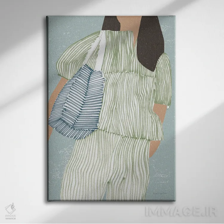 تابلو دکوراتیو "راه راه II" اثر مرسدس لوپز چارو - نمای روبهرو روی دیوار