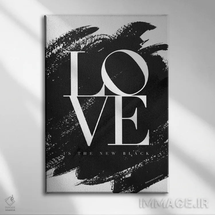 تابلو دکوراتیو "عشق رنگ جدید است" اثر مرسدس لوپز چارو - نمای روبهرو روی دیوار