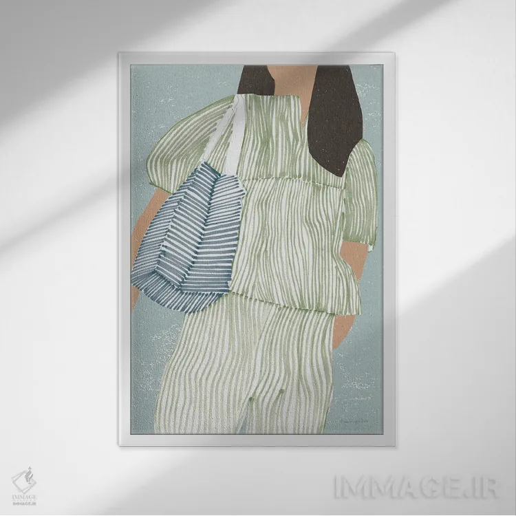 تابلو دکوراتیو "راه راه II" اثر مرسدس لوپز چارو - نمای قابدار سفید