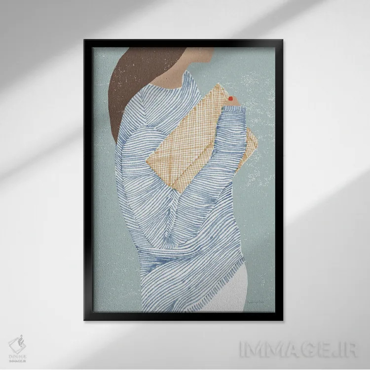 تابلو دکوراتیو "راه راه I" اثر مرسدس لوپز چارو - نمای قابدار مشکی