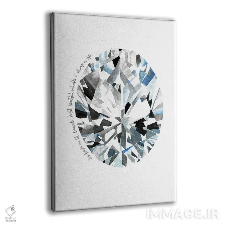 تابلو مینیمال "الماس بیضی" اثر مرسدس لوپز چارو - نمای پرسپکتیو محصول