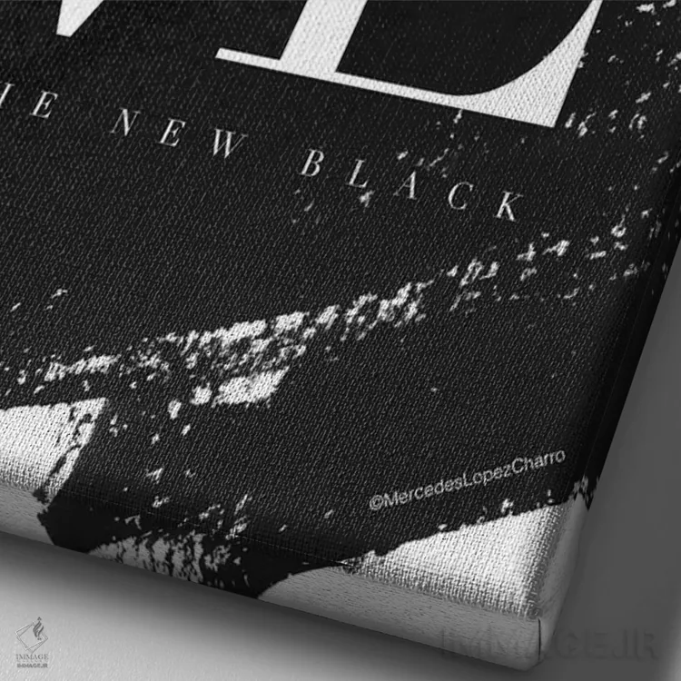 تابلو دکوراتیو "عشق رنگ جدید است" اثر مرسدس لوپز چارو - نمای نزدیک بافت بوم