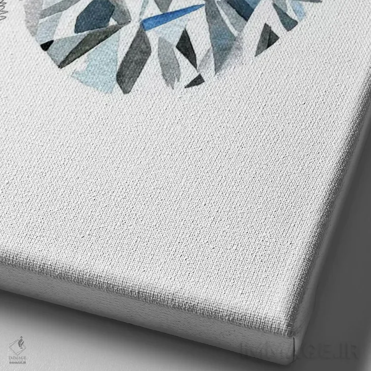 تابلو مینیمال "الماس بیضی" اثر مرسدس لوپز چارو - نمای نزدیک بافت بوم