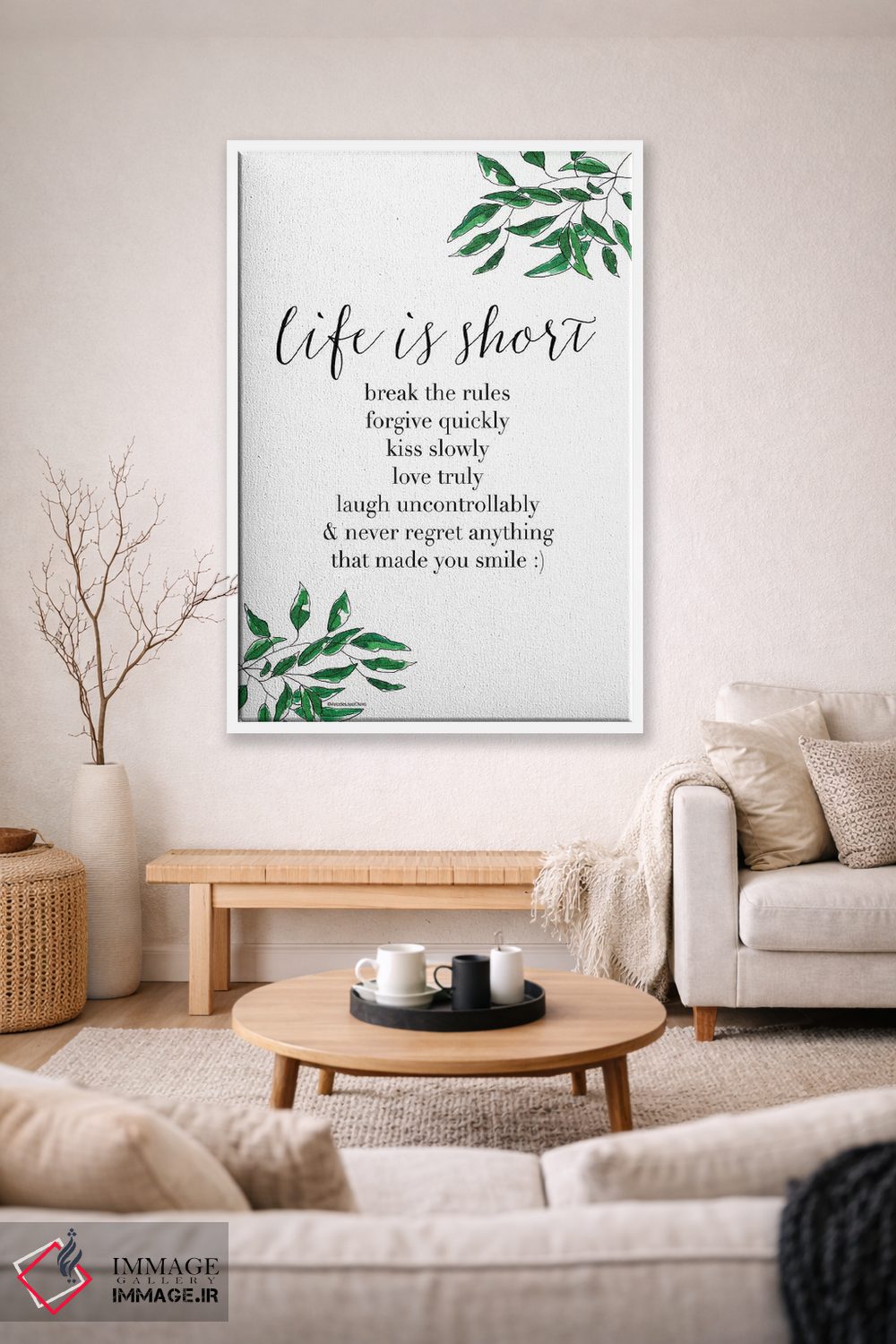 تابلو دکوراتیو "زندگی کوتاه است" اثر مرسدس لوپز چارو - D1W
