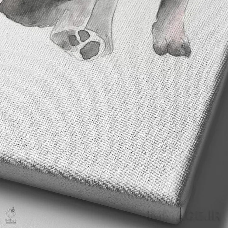 تابلو دکوراتیو "سگ فرانسوی" اثر مرسدس لوپز چارو - نمای نزدیک بافت بوم