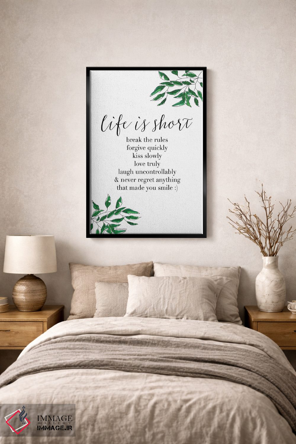 تابلو دکوراتیو "زندگی کوتاه است" اثر مرسدس لوپز چارو - D2B