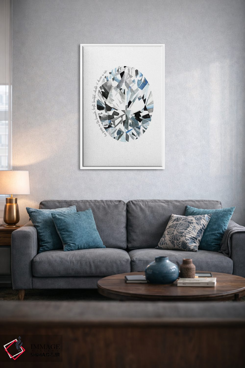 تابلو مینیمال "الماس بیضی" اثر مرسدس لوپز چارو - D3W