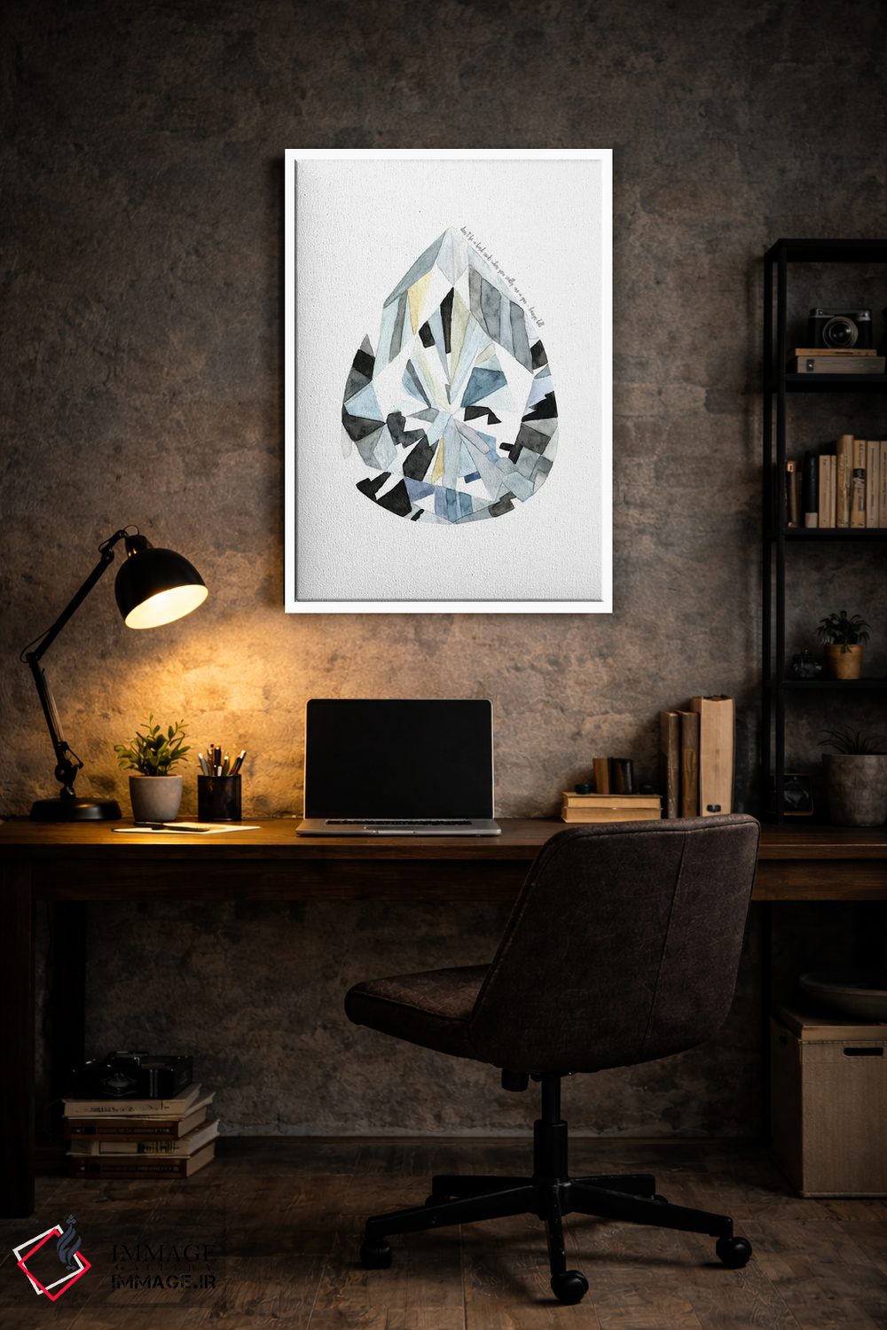 تابلو مینیمال "الماس گلابی" اثر مرسدس لوپز چارو - D6W