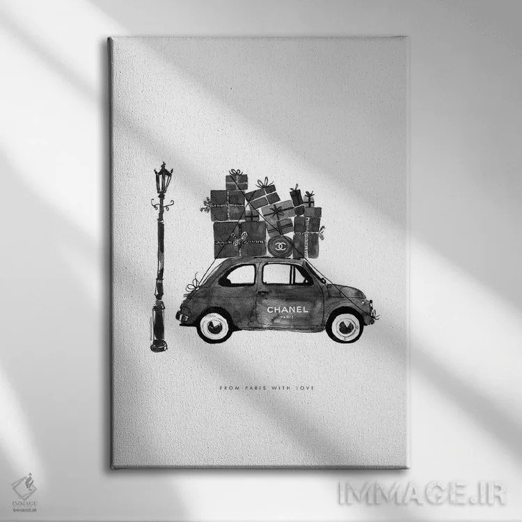 تابلو دکوراتیو "فیات قدیمی" اثر مرسدس لوپز چارو - نمای روبهرو روی دیوار