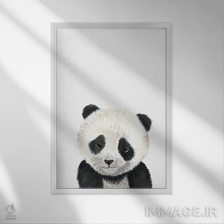 تابلو دکوراتیو "بچه پاندا" اثر مرسدس لوپز چارو - نمای قابدار سفید