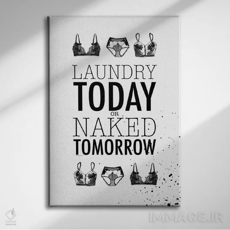 تابلو دکوراتیو "لباس شویی امروز" اثر مرسدس لوپز چارو - نمای روبهرو روی دیوار