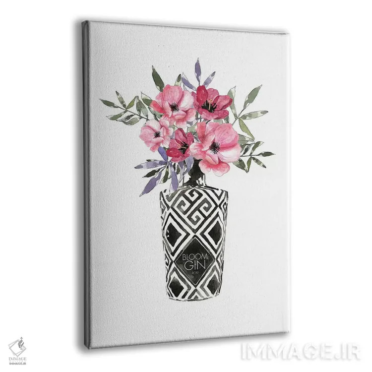 تابلو مینیمال شکوفه ها در بطری اثر مرسدس لوپز چارو - نمای پرسپکتیو محصول