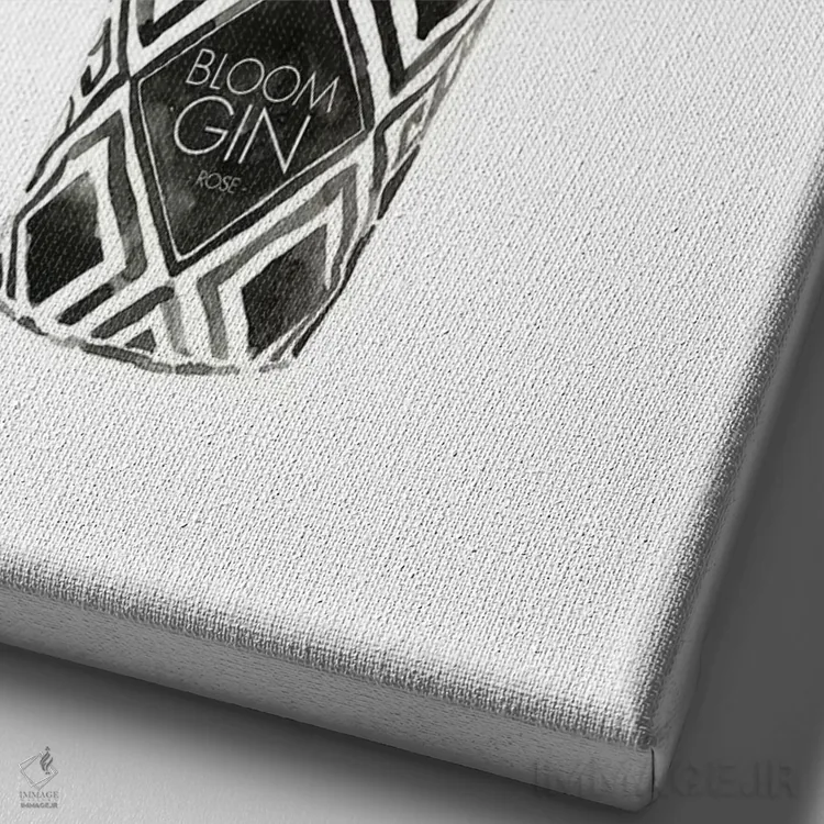 تابلو مینیمال شکوفه ها در بطری اثر مرسدس لوپز چارو - نمای نزدیک بافت بوم