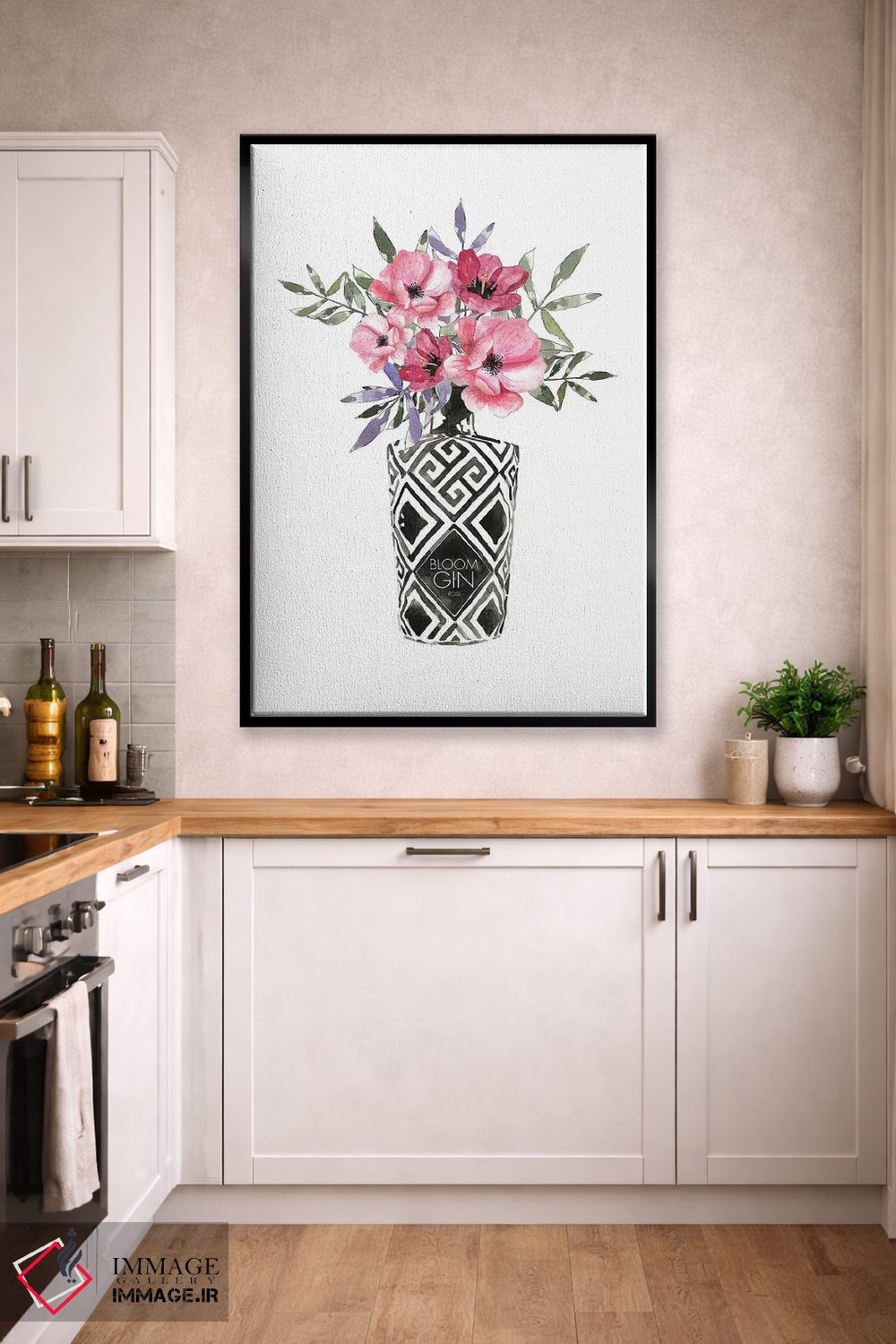 تابلو مینیمال شکوفه ها در بطری اثر مرسدس لوپز چارو - D2B