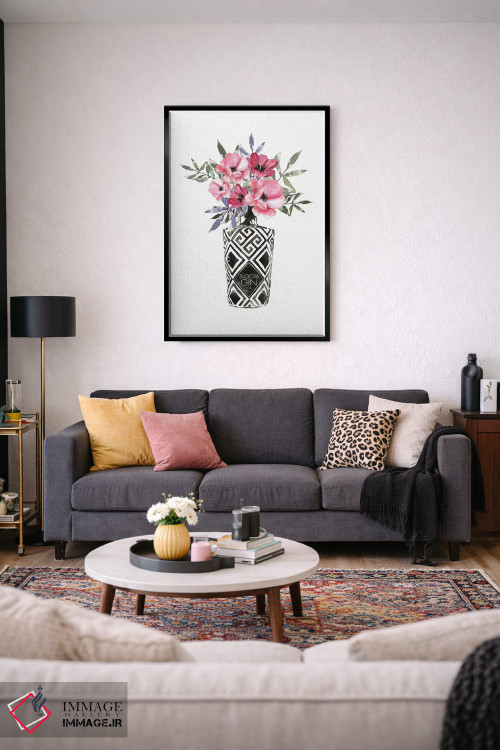 تابلو مینیمال شکوفه ها در بطری اثر مرسدس لوپز چارو - D3B