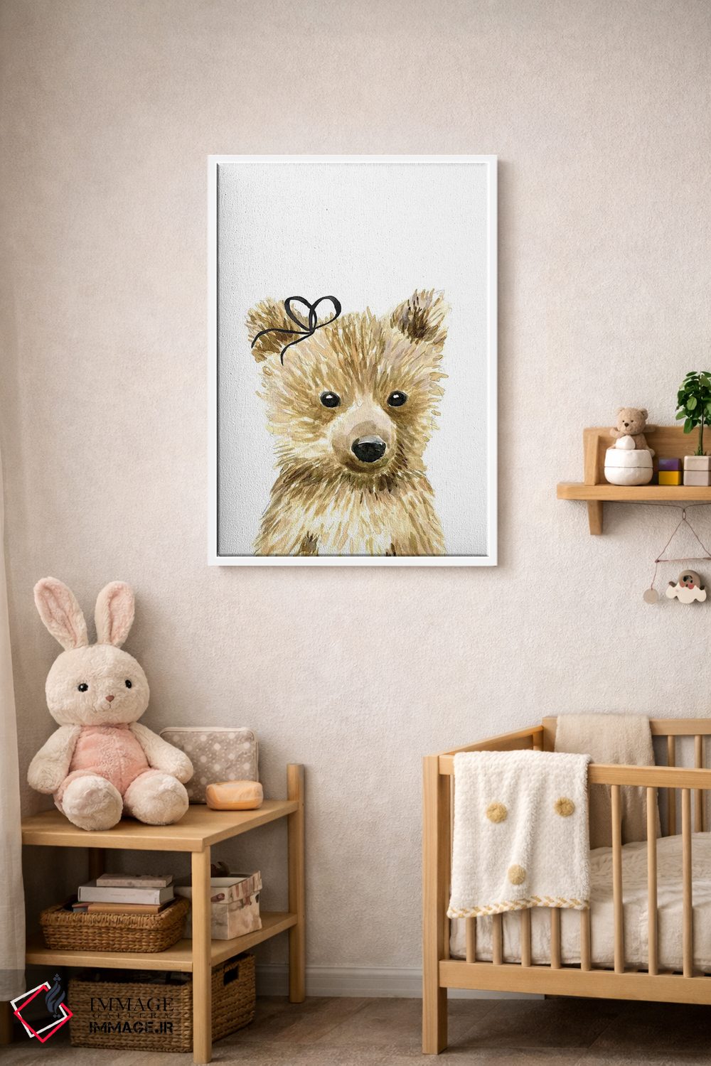 تابلو دکوراتیو خرس با پاپیون اثر مرسدس لوپز چارو - D2W