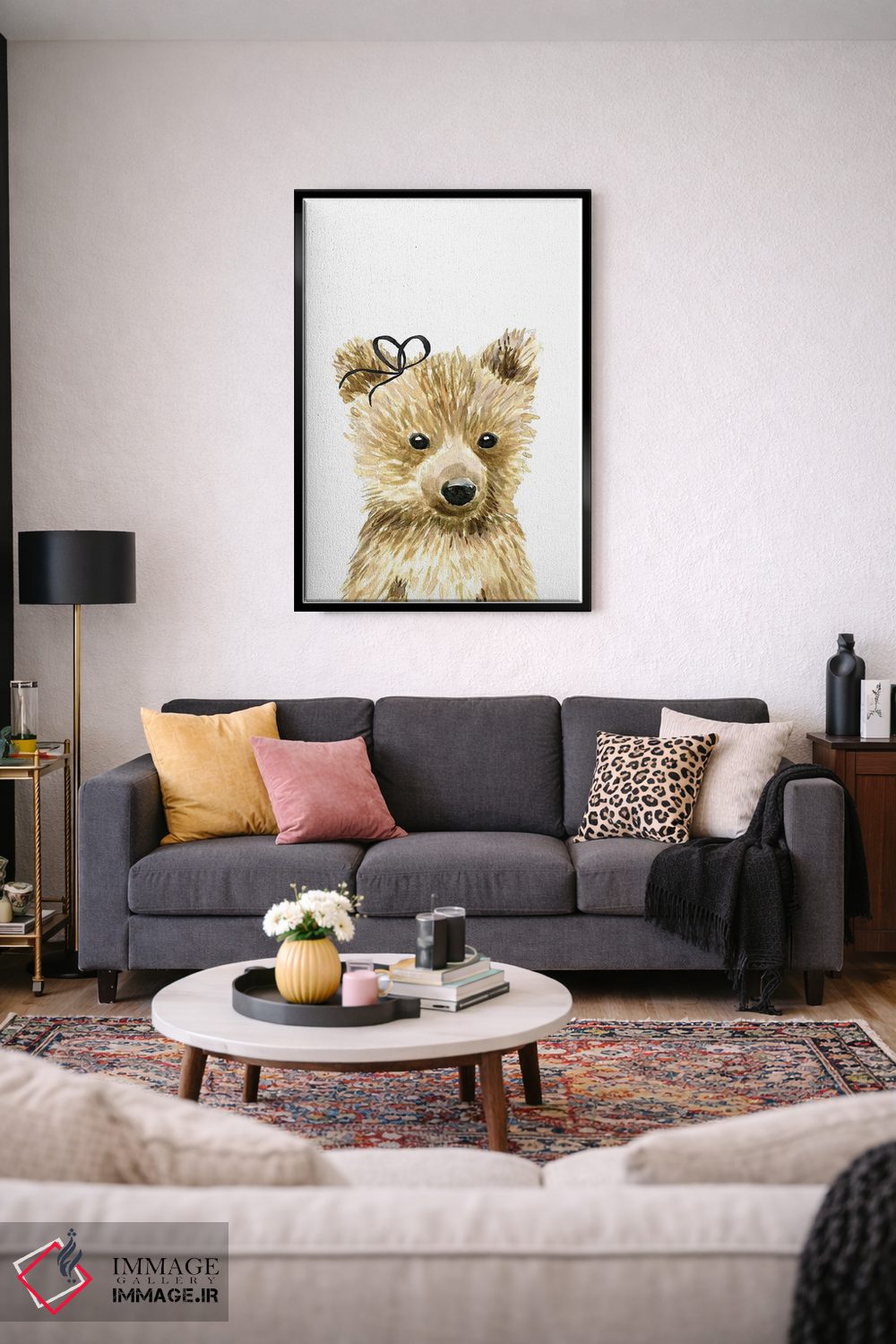 تابلو دکوراتیو خرس با پاپیون اثر مرسدس لوپز چارو - D4B