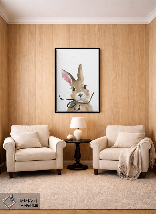 تابلو دکوراتیو خرگوش با پاپیون اثر مرسدس لوپز چارو - D5B