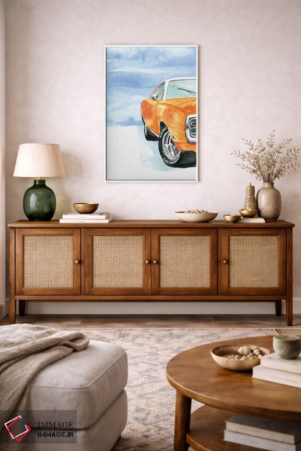 تابلو دکوراتیو خودروی دوج کلاسیک اثر مرسدس لوپز چارو - D3W