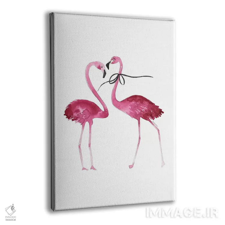 تابلو دکوراتیو جفت فلامینگو اثر مرسدس لوپز چارو - نمای پرسپکتیو محصول