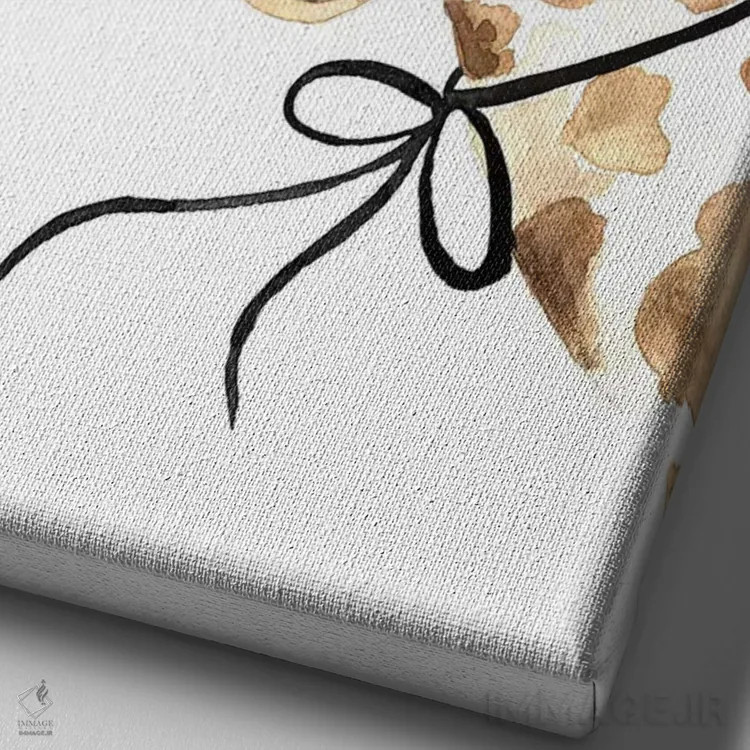 تابلو دکوراتیو زرافه با پاپیون اثر مرسدس لوپز چارو - نمای نزدیک بافت بوم